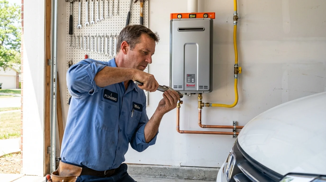 Tankless water heater installation by a Johns Plumbing LLC plumber in Yreka